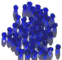 50 6mm Faceted Cobalt Beads